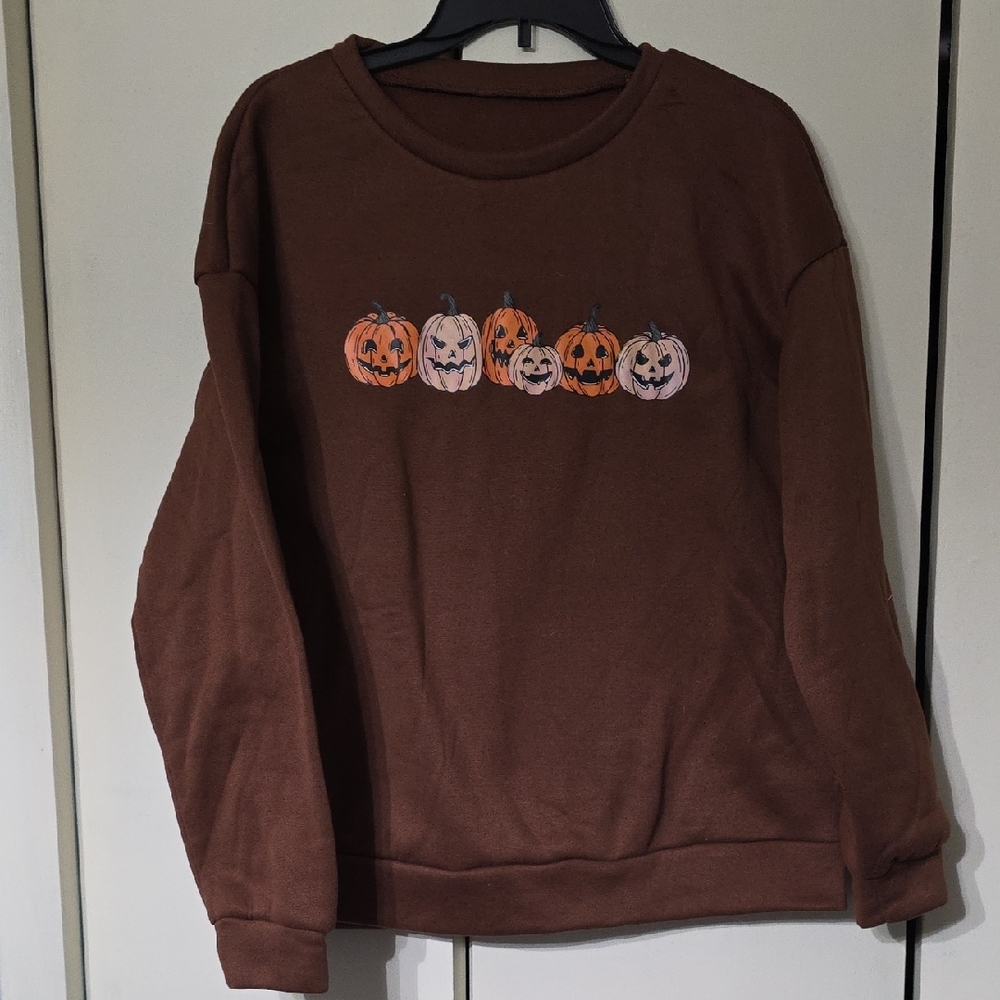 Brown Halloween Pumpkin Sweatshirt